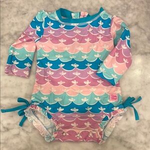 Rufflebutts Long Sleeve Baby Swimsuit (3-6 months)